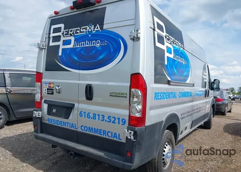 2024 Ram Promaster 2500 Tradesman High Roof 159 Wb W/Pass Seat from USA, damaged, VIN 3C6LRVDG0RE130136